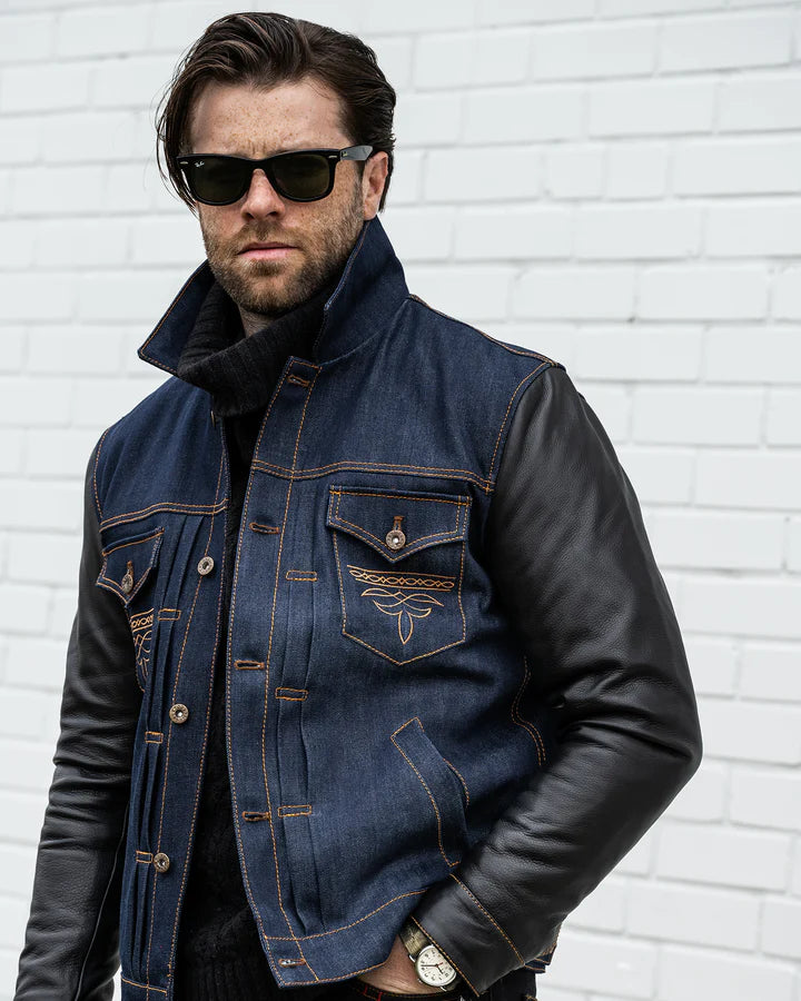 Men's Black Quilted Leather Biker Jacket, Black Crew-neck T-shirt, Blue  Jeans, Black Leather Casual Boots | Lookastic